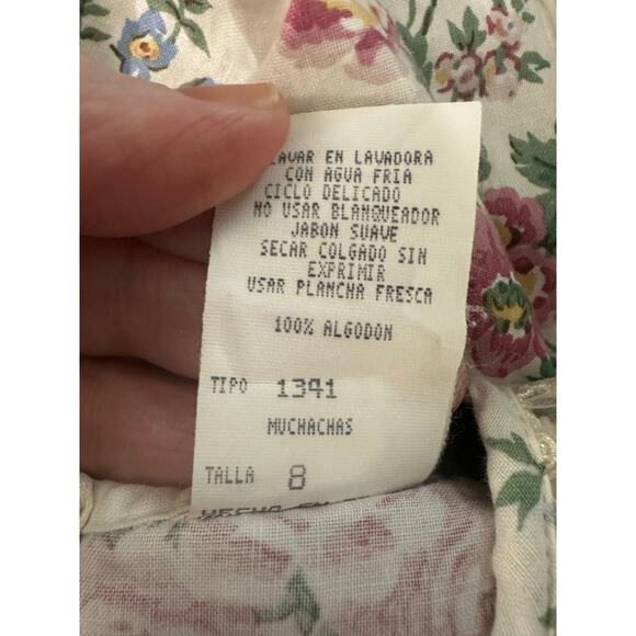 RUTH OF CAROLINA Vintage Floral Puff Sleeve Girl’s Dress - Sz 8 - Picture 5 of 5